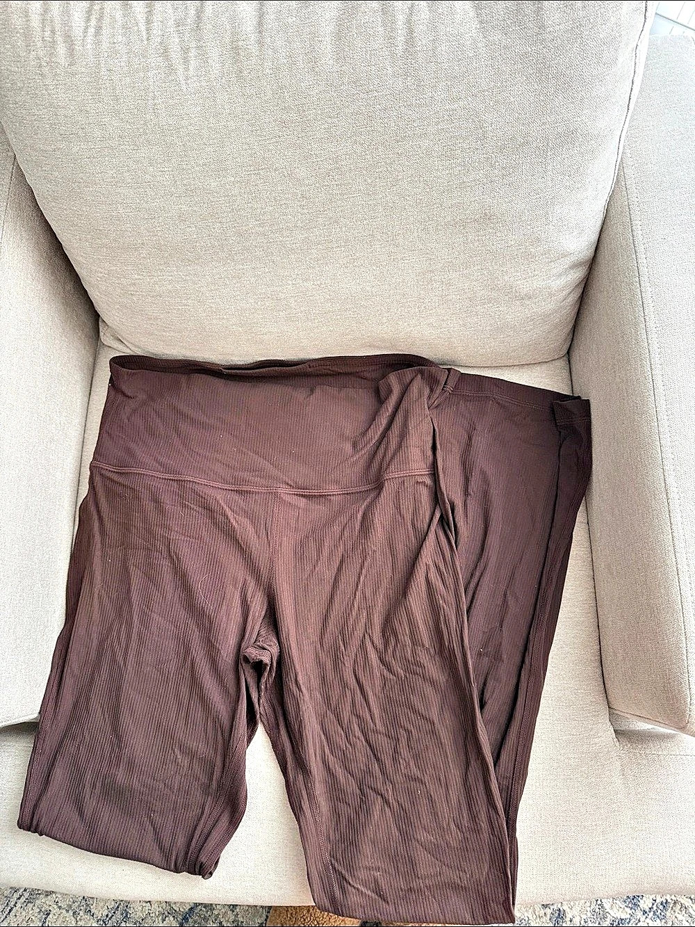 Lululemon Align Ribbed High-Rise Wide-Leg Pant Brown Size 12